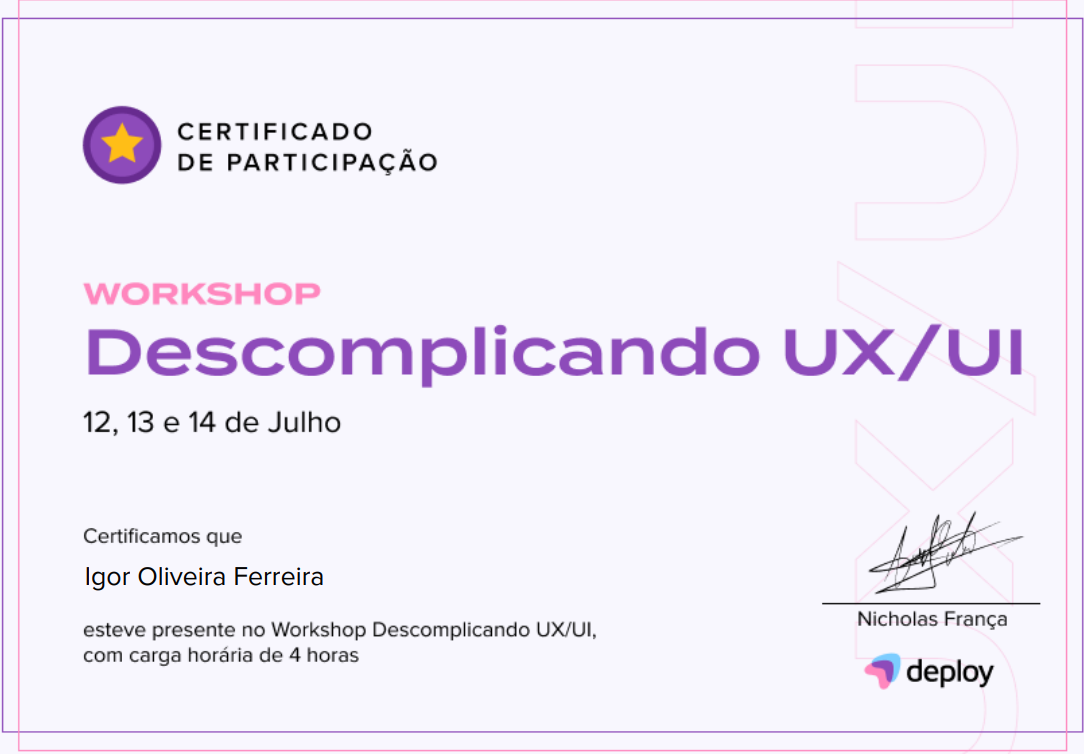 Certificado do Deploy